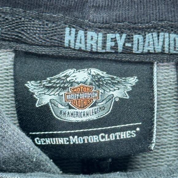 Harley Davidson Motorcycles Hoodie Large Gray Metal Clasp Winter Elbow Shirt L - Picture 7 of 7